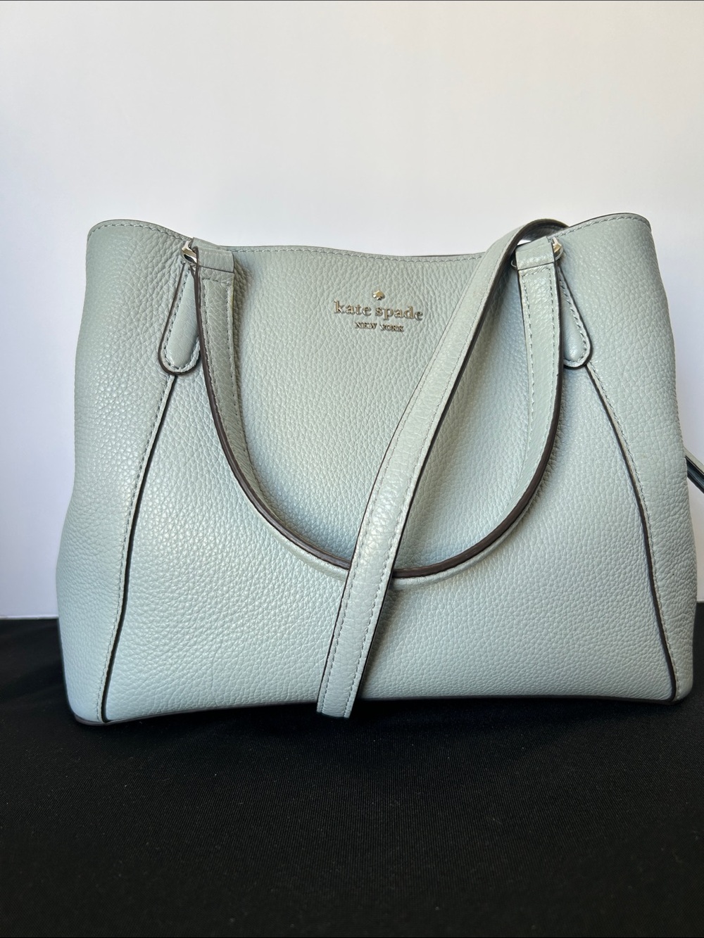 kate spade Light Blue Pebbled Leather Shoulder Bag